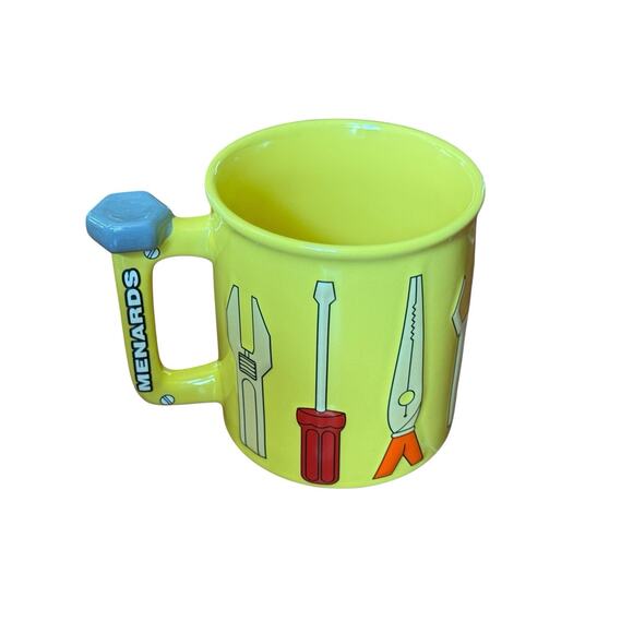 Menards Yellow 3D Tools Coffee Mug Cup Pliers Wrench Screwdriver Large Handyman - Picture 4 of 6